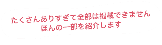 たくさんありすぎて全部は掲載できません ほんの一部を紹介します